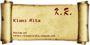 Klasz Rita névjegykártya