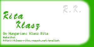 rita klasz business card